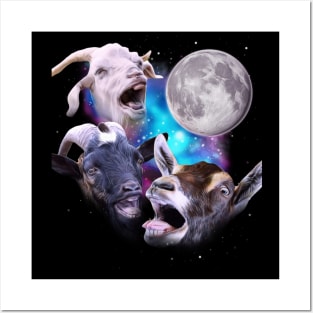 Three Goats Howl at the Moon Posters and Art